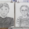 親子似顔絵描きの様子! 親子似顔絵描きの様子!
