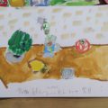 果物とお花、野菜の水彩画 果物とお花、野菜の水彩画