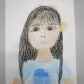 パステルで自分の顔を描く(横浜:こどもアート木曜クラス) パステルで自分の顔を描く(横浜:こどもアート木曜クラス)