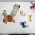 水彩のたらしこみ技法で動物を描こう(横浜:こどもアート木曜クラス) 水彩のたらしこみ技法で動物を描こう(横浜:こどもアート木曜クラス)