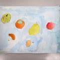 秋の果物と野菜の水彩画(横浜:こどもアート木曜クラス) 秋の果物と野菜の水彩画(横浜:こどもアート木曜クラス)