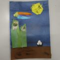 和紙をちぎって貼って絵にしよう!年賀状作り!(横浜:こどもアート木曜クラス) 和紙をちぎって貼って絵にしよう!年賀状作り!(横浜:こどもアート木曜クラス)